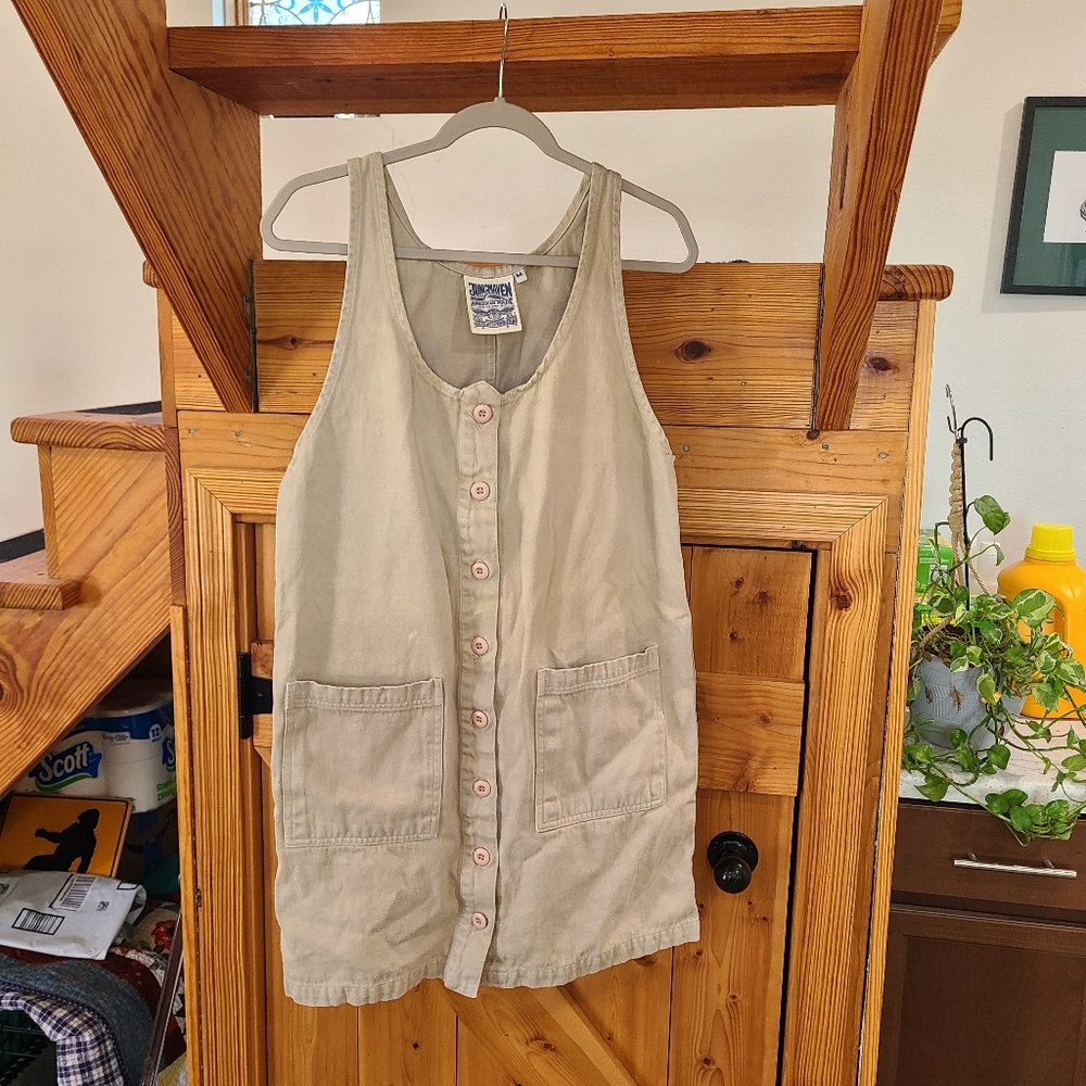 Jungmaven Button Front Romper Dress M color Canvas